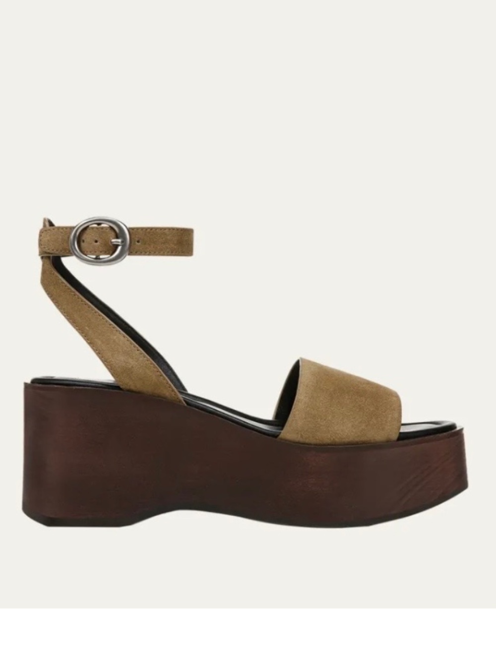 VINCE Phillipa Platform Suede Sandals Olive Wood SZ 9.5